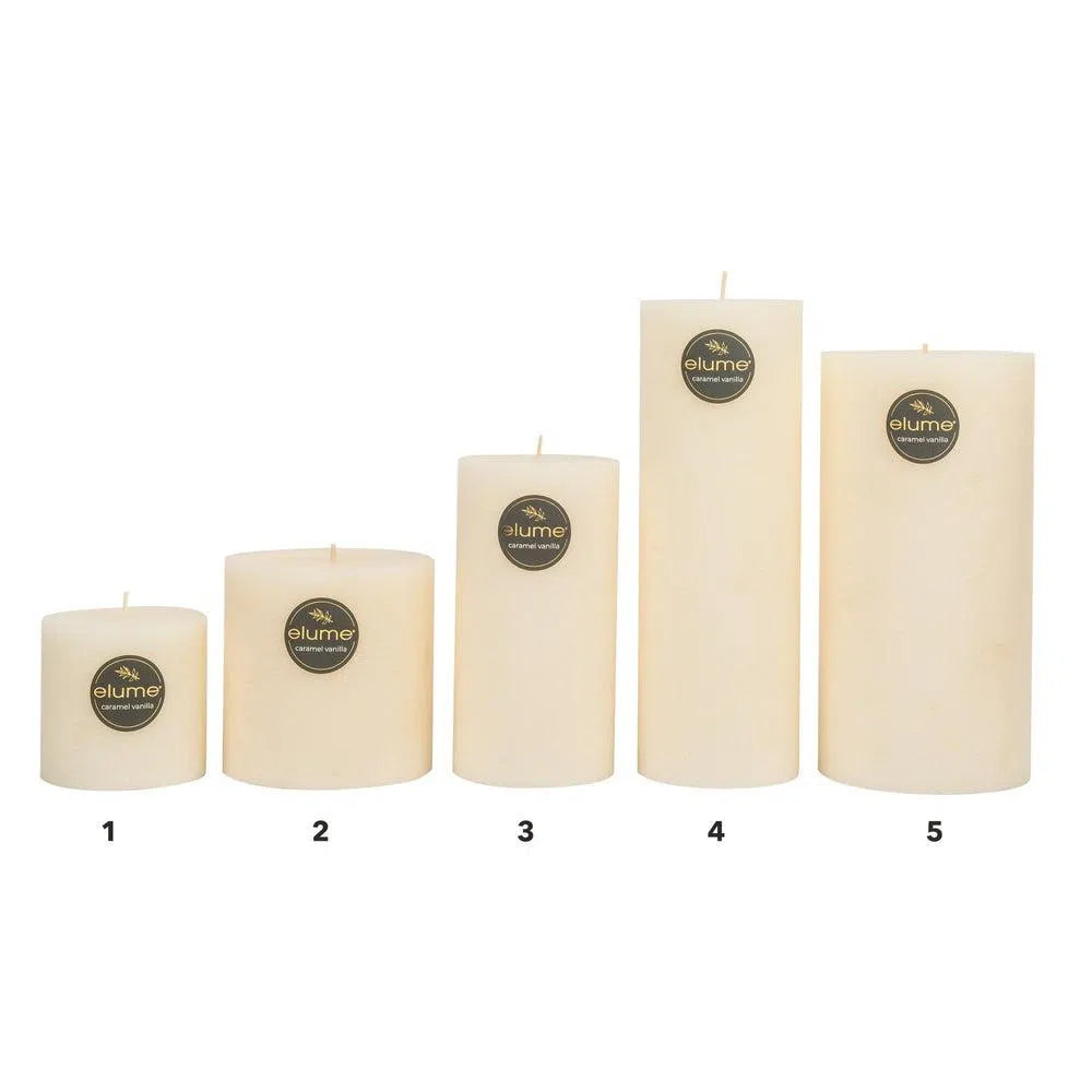 Caramel Vanilla Round 7.5 x 7.5cm Pillar Candle by Elume-Candles2go