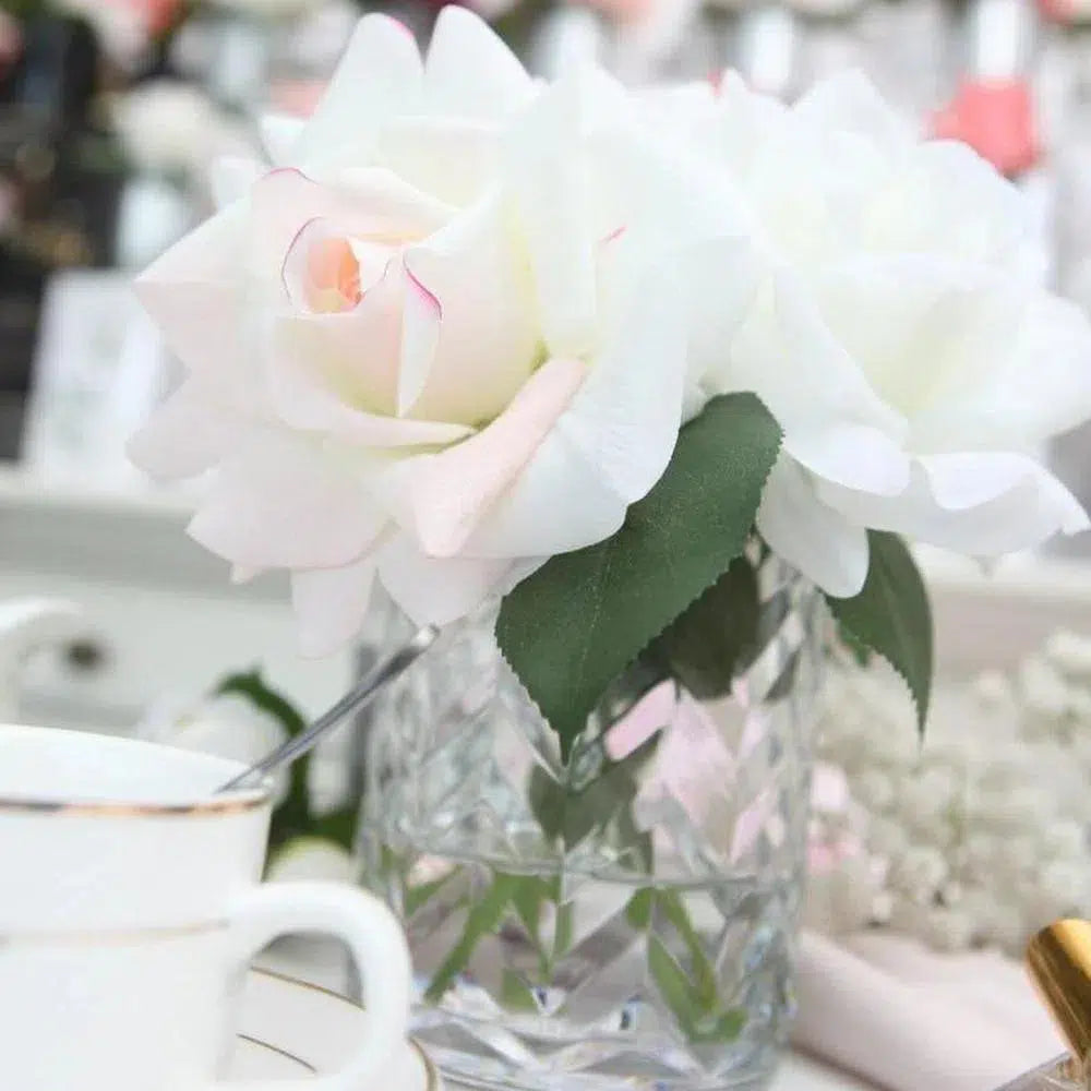 Cote Noire Herringbone Perfumed Flower in Blush and White Roses HCF07-Candles2go