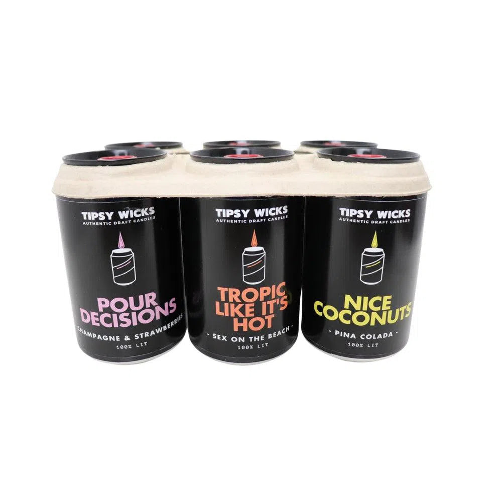 Tipsy Wicks 6 Pack of Candles in Various Fragrances-Candles2go