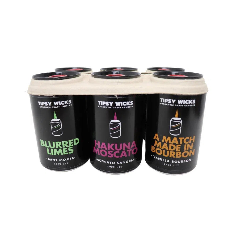 Tipsy Wicks 6 Pack of Candles in Various Fragrances-Candles2go