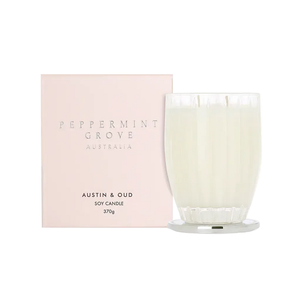 Austin and Oud 370g Candle by Peppermint Grove-Candles2go