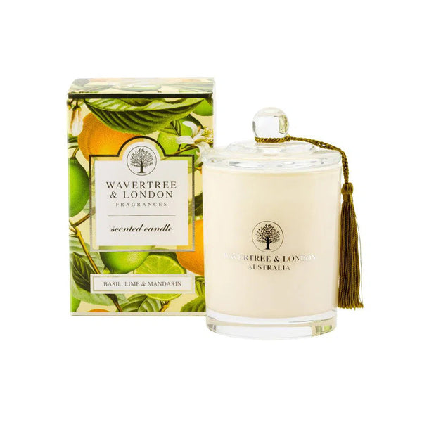 Basil, Lime and Mandarin Candle 330g by Wavertree and London Australia-Candles2go