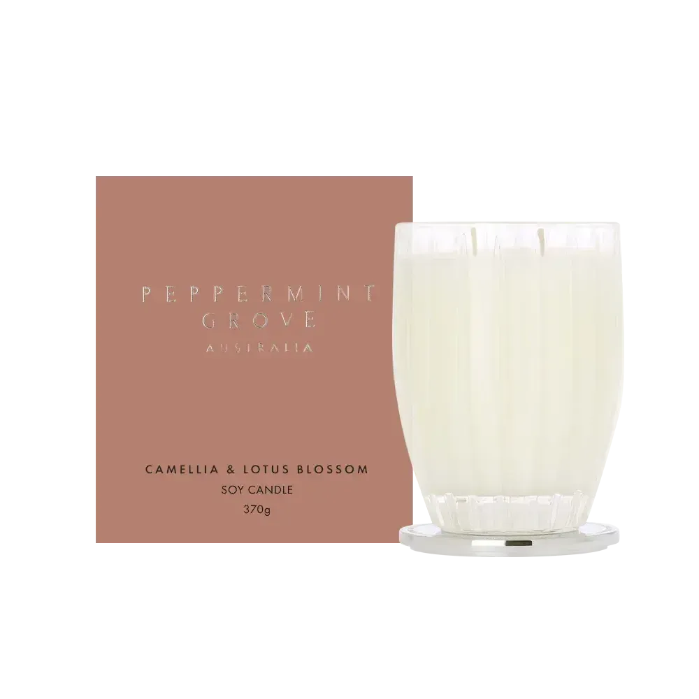 Camellia and Lotus Blossom 370g Candle by Peppermint Grove-Candles2go