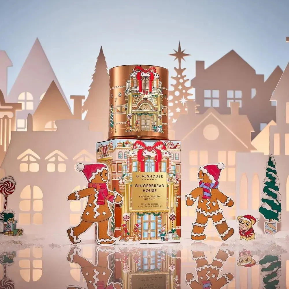 Christmas Limited Edition Glasshouse Gingerbread House 380g Candle 2025-Candles2go
