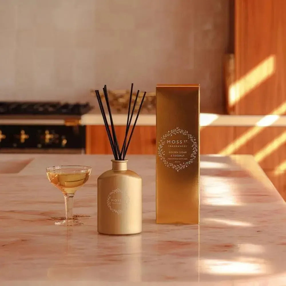 Christmas Limited Edition Moss St Golden Cedar & Coconut 300ml Diffuser 2025-Candles2go