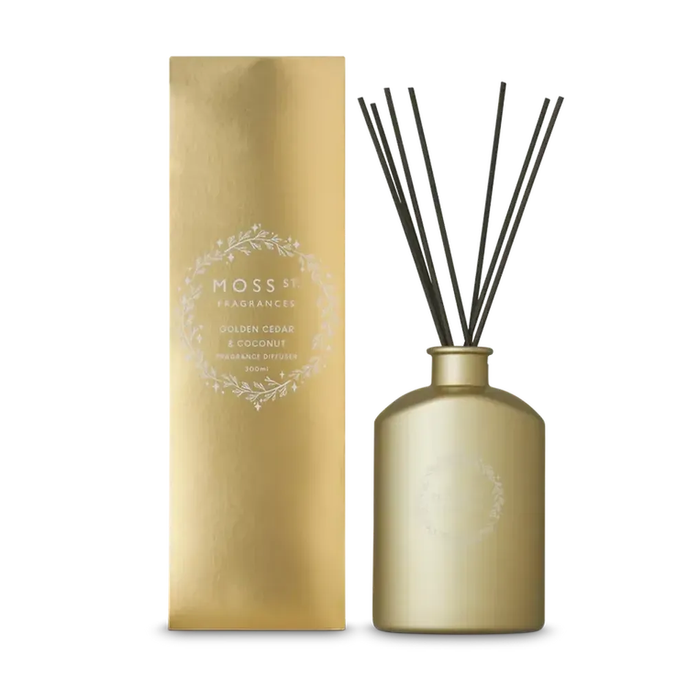 Christmas Limited Edition Moss St Golden Cedar & Coconut 300ml Diffuser 2025-Candles2go