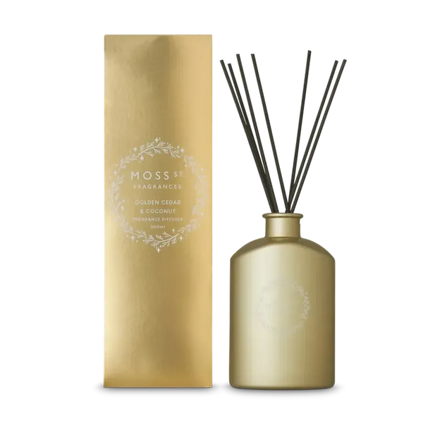 Christmas Limited Edition Moss St Golden Cedar & Coconut 300ml Diffuser 2025-Candles2go