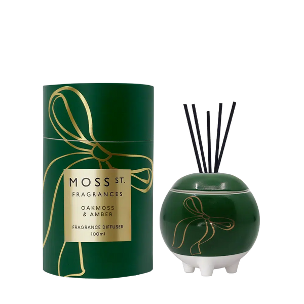 Christmas Limited Edition Oakmoss & Amber 100ml Diffuser by Moss St Ceramics-Candles2go