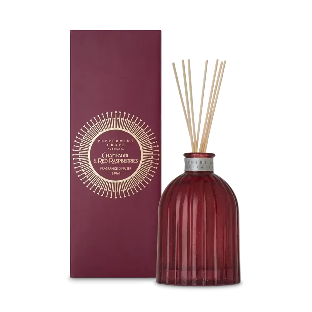 Christmas Limited Edition Peppermint Grove Champagne & Red Raspberries 350ml Diffuser 2025-Candles2go