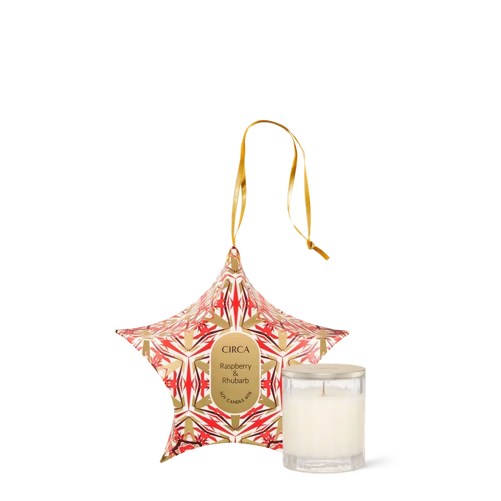 Christmas Limited Edition Raspberry & Rhubarb Bauble 60g Candle by Circa-Candles2go