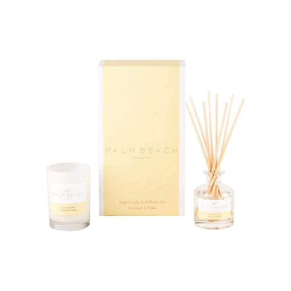 Coconut and Lime Mini Candle and Diffuser Set by Palm Beach-Candles2go