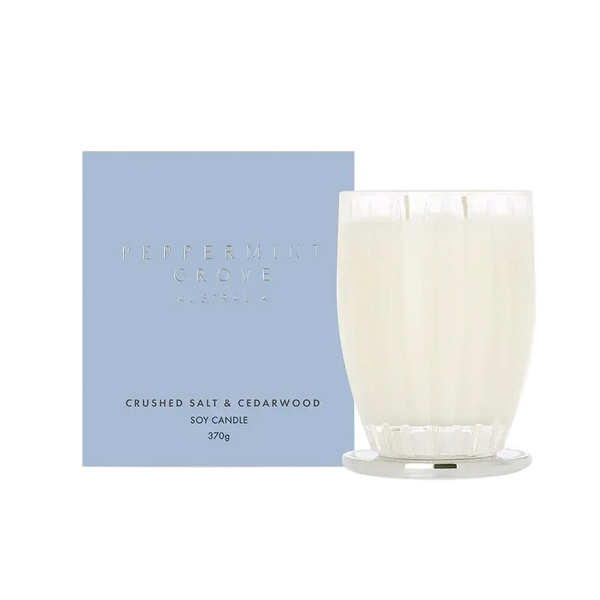 Crushed Salt and Cedarwood 370g Candle by Peppermint Grove-Candles2go