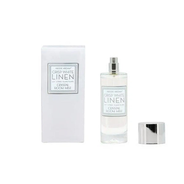 Crystal Crisp White Linen Room Mist 100ml by Abode Aroma-Candles2go