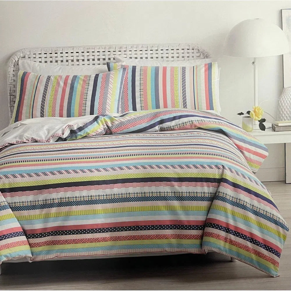 Deco Tape Multi Quilt Cover Set Single-Candles2go