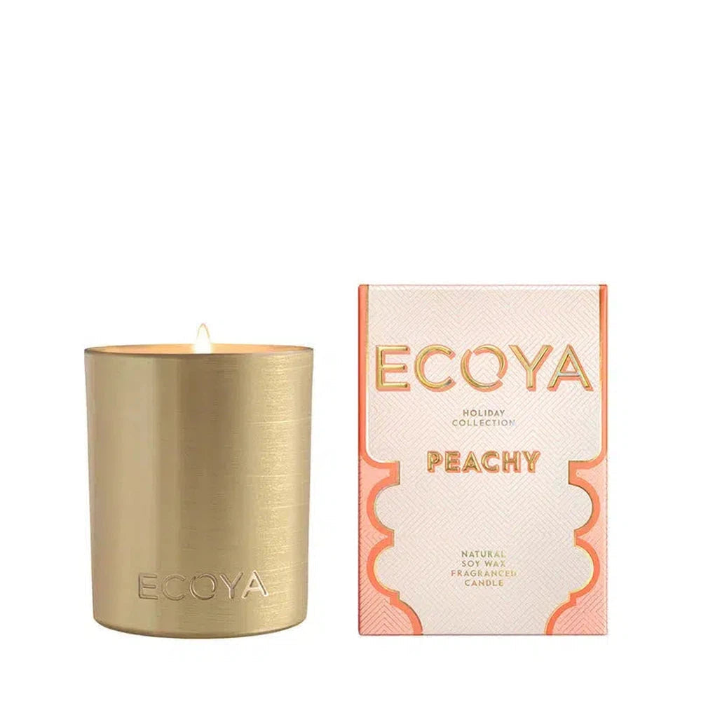 Ecoya Peachy Goldie Jar 400g Limited Edition Christmas 2024-Candles2go