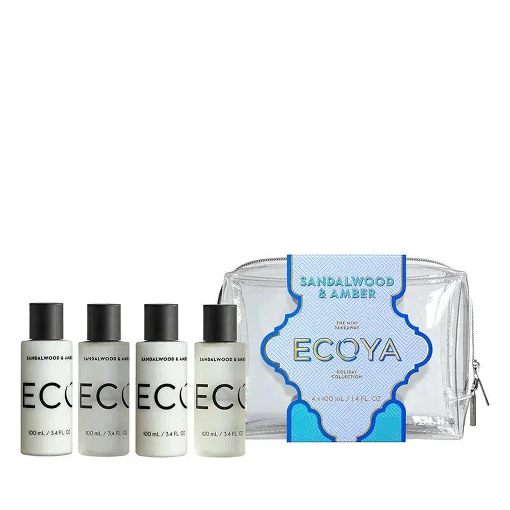 Ecoya Sandalwood & Amber Mini Takeaway Gift Set Limited Edition Christmas 2024-Candles2go