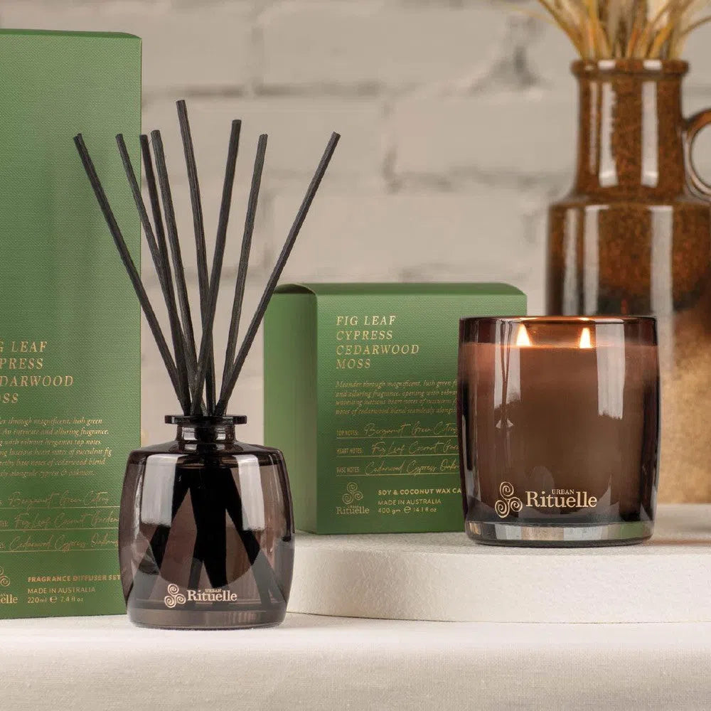 Fig Leaf, Cypress, Cedarwood and Moss 220ml Diffuser by Urban Rituelle-Candles2go