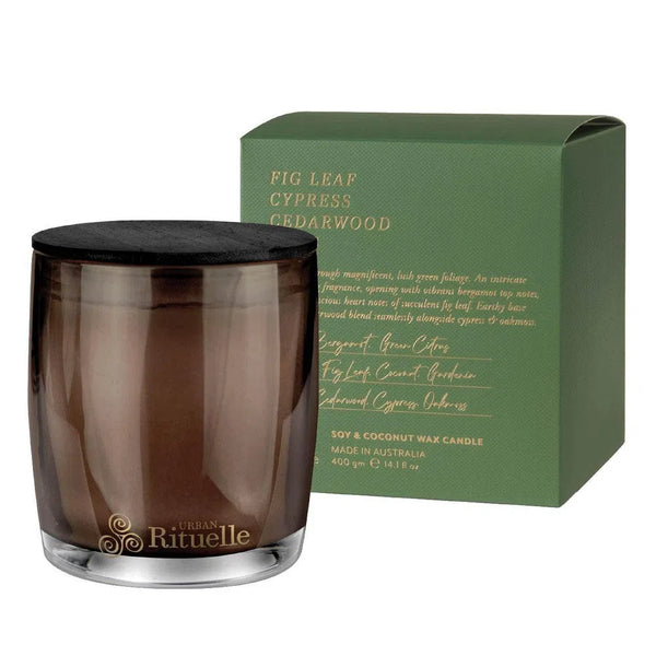 Fig Leaf, Cypress, Cedarwood and Moss 400g Candle by Urban Rituelle-Candles2go