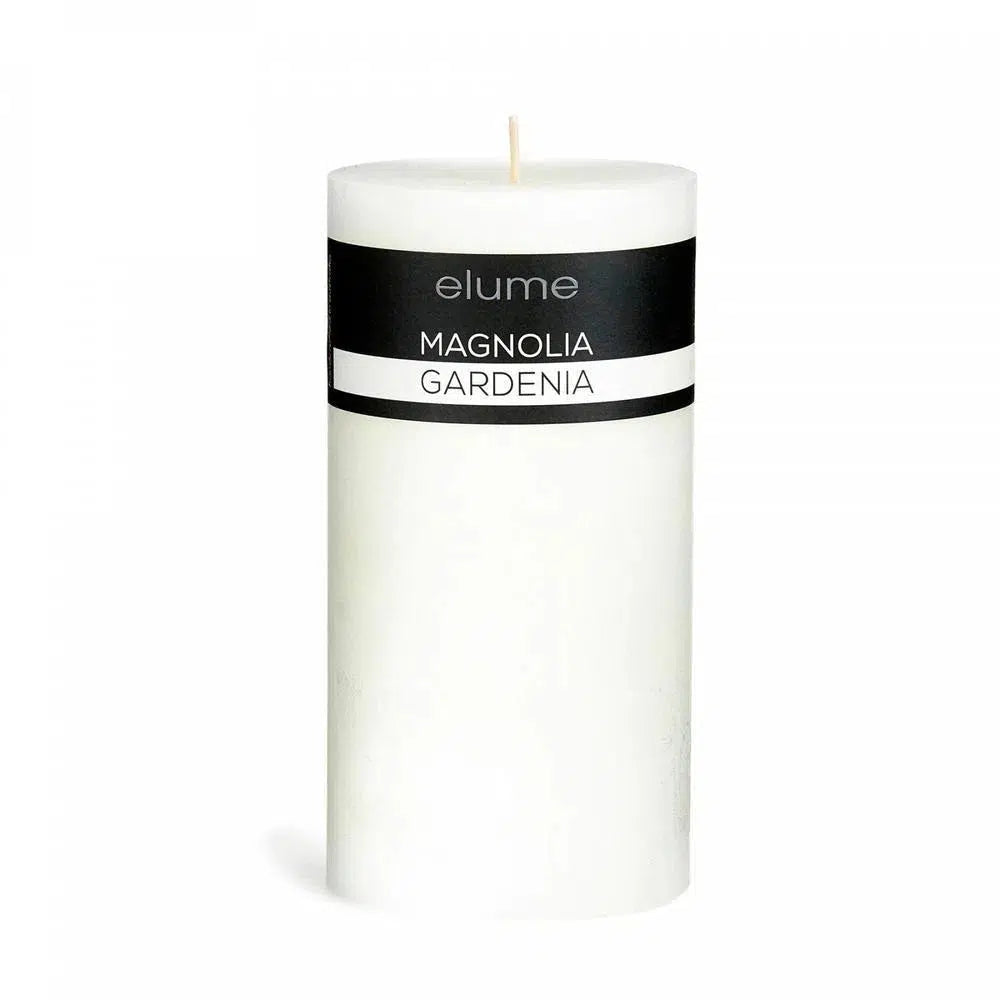 Island Gardenia Round 10 x 20cm Pillar Candle by Elume-Candles2go