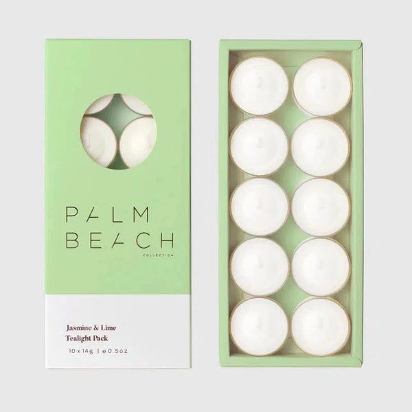 Jasmine & Lime Pack of 10 Tealight Candles by Palm Beach-Candles2go