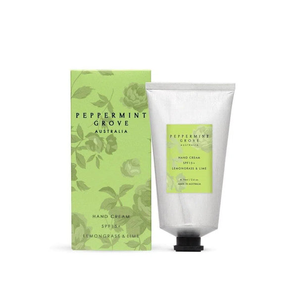 Lemongrass & Lime Hand Cream 75ml by Peppermint Grove-Candles2go