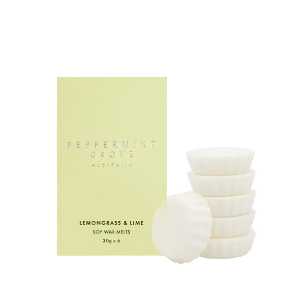 Lemongrass & Lime Soy Wax Melts 30g x 6 by Peppermint Grove-Candles2go
