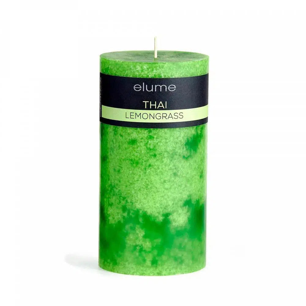 Lemongrass Round 7.5 x 7.5cm Pillar Candle by Elume-Candles2go