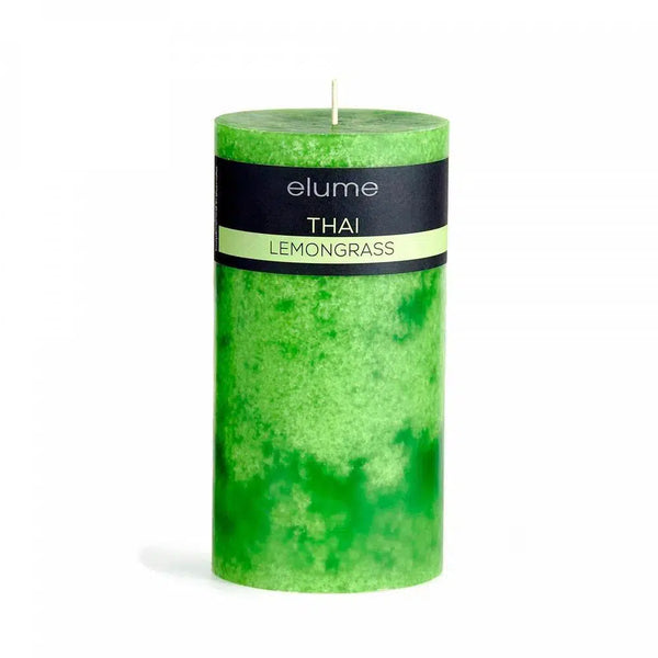 Lemongrass Round 7.5 x 7.5cm Pillar Candle by Elume-Candles2go