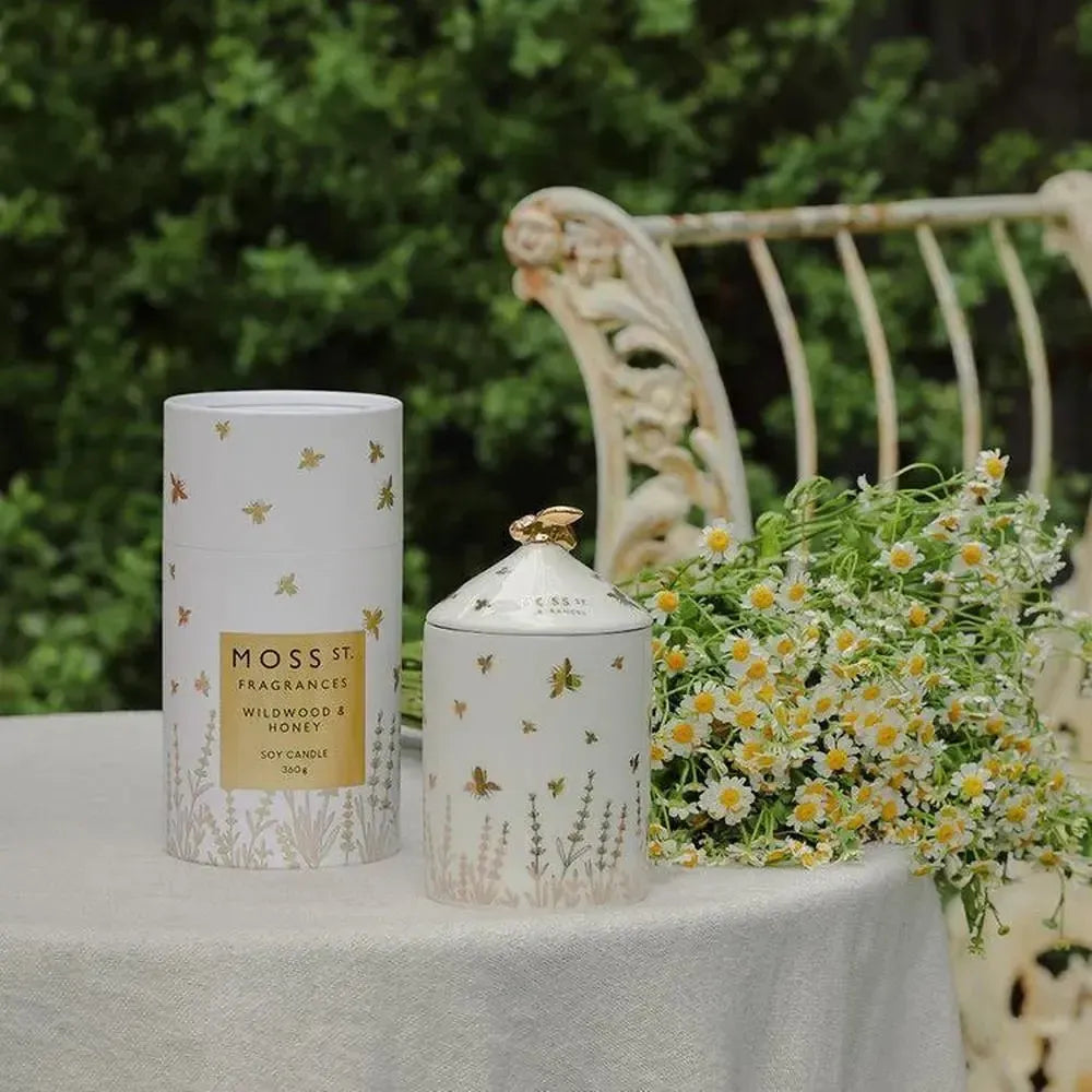 Limited Edition Mother's Day Wildwood & Honey 360g Candle by Moss St Ceramics-Candles2go