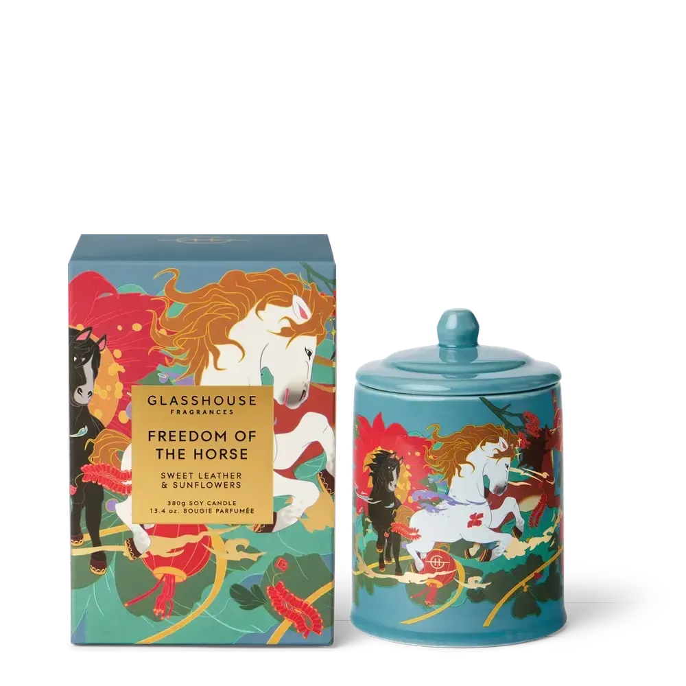 Limited Edition New Year Freedom Of The Horse 380g Candle by Glasshouse Fragrances-Candles2go
