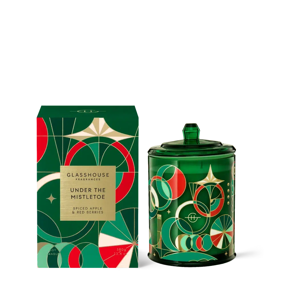 PRE-ORDER ONLINE Christmas Limited Edition Under The Mistletoe 380g Candle by Glasshouse Fragrances-Candles2go