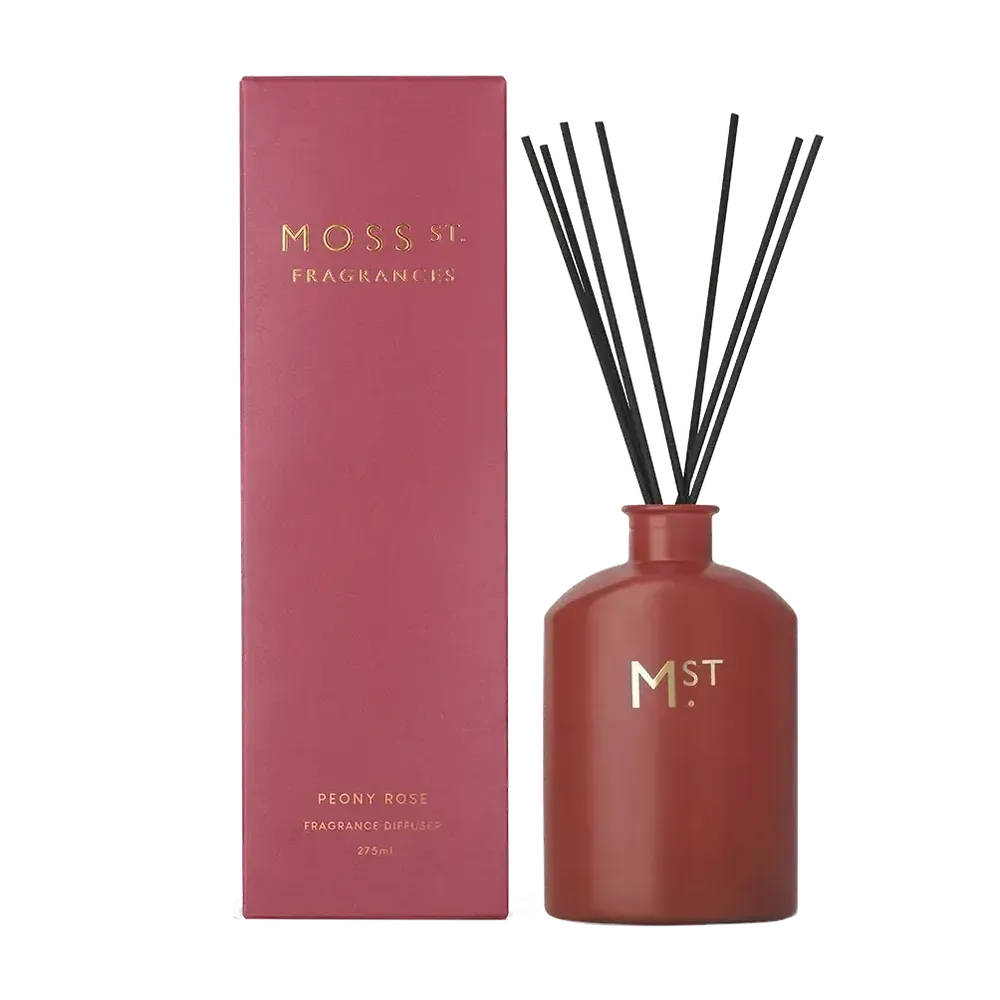 Peony Rose 275ml Reed Diffuser by Moss St Fragrances-Candles2go