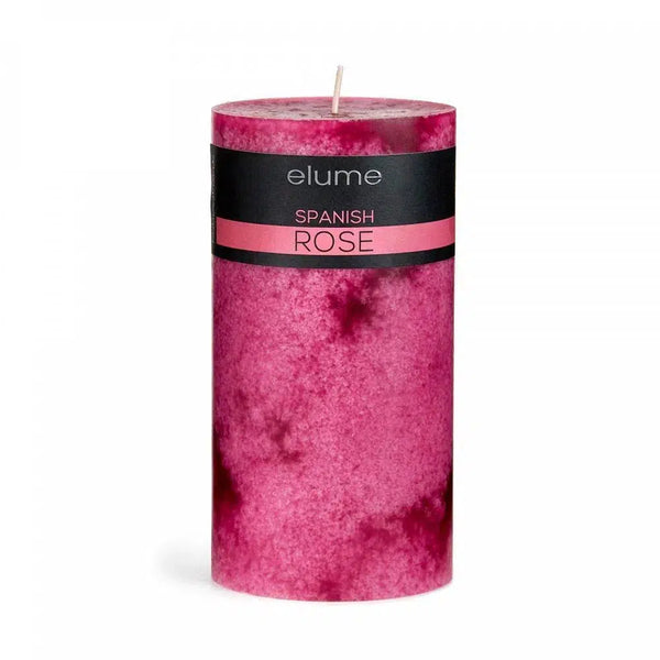 Rose Peony Round 7.5 x 22.5cm Pillar Candle by Elume-Candles2go