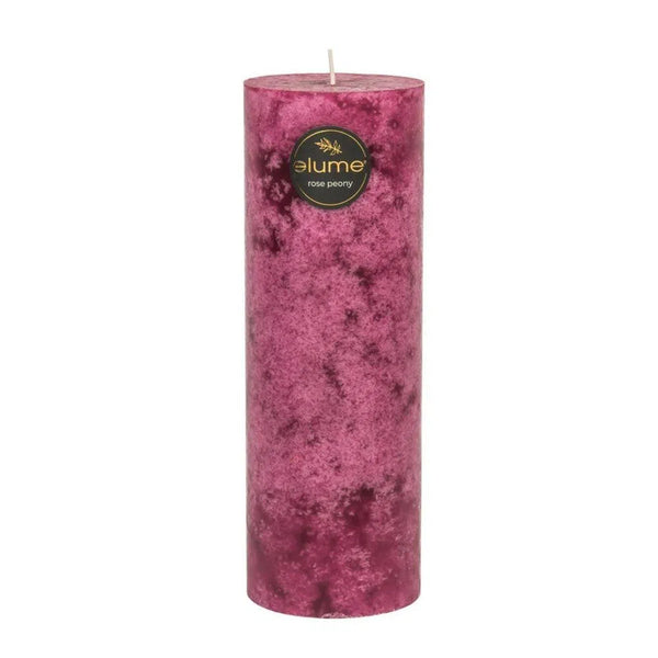 Rose Peony Round 7.5 x 22.5cm Pillar Candle by Elume-Candles2go