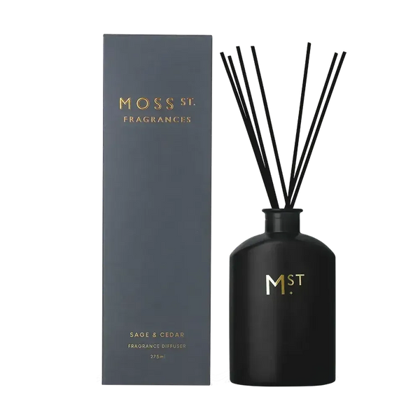Sage and Cedar 275ml Reed Diffuser by Moss St Fragrances-Candles2go
