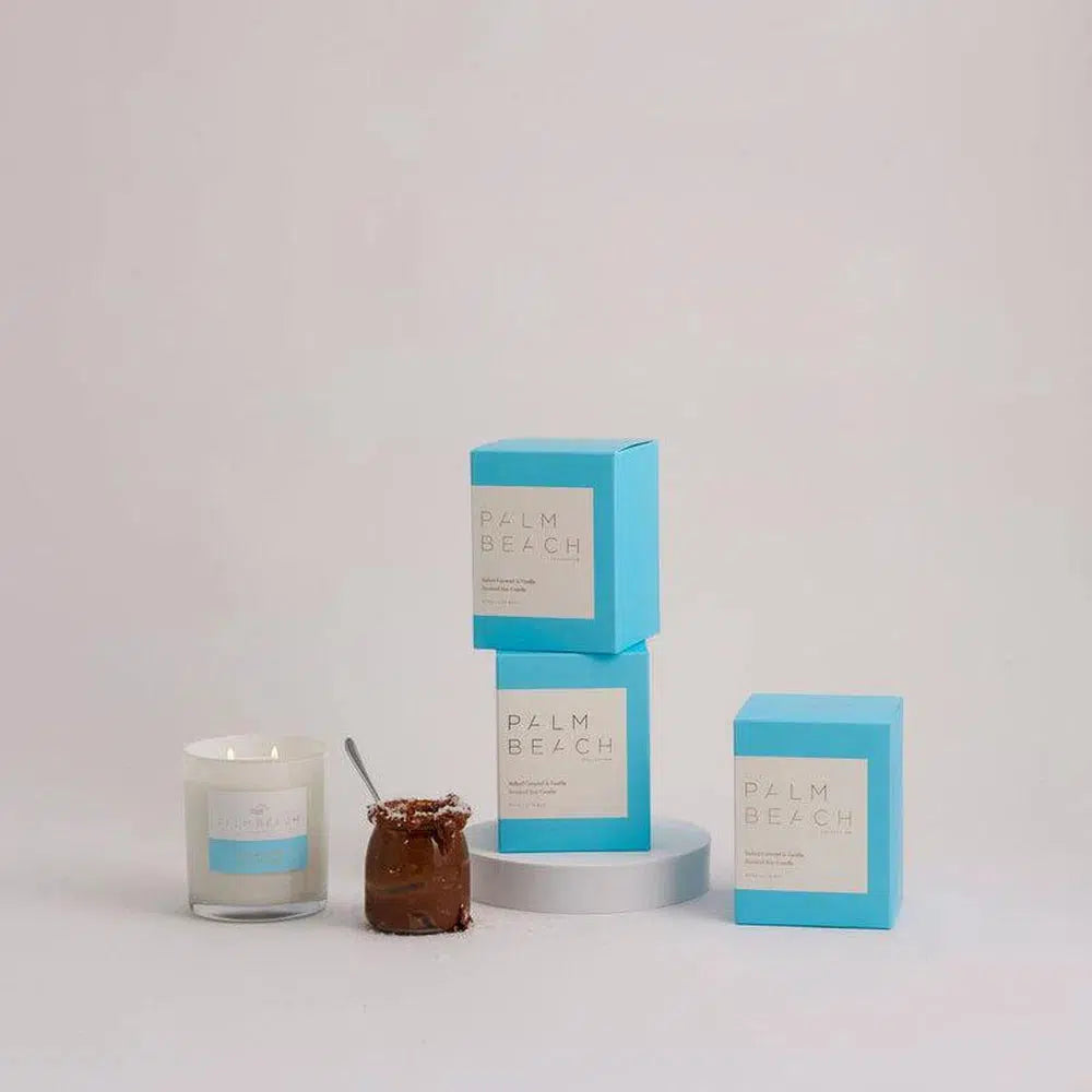 Salted Caramel & Vanilla Candle 420g by Palm Beach-Candles2go