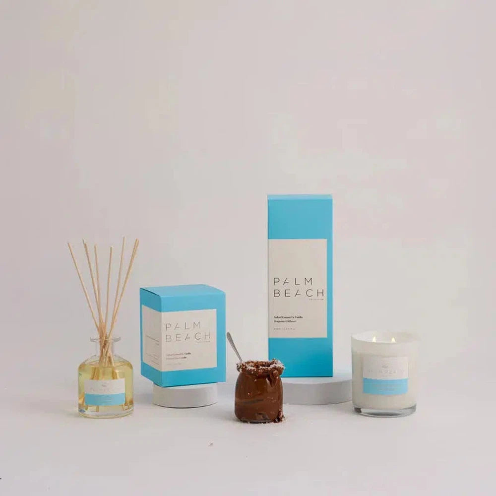 Salted Caramel & Vanilla Reed Diffuser 250ml by Palm Beach-Candles2go