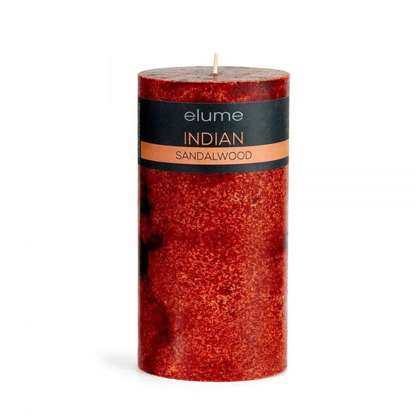 Sandalwood Round 7.5 x 22.5cm Pillar Candle by Elume-Candles2go