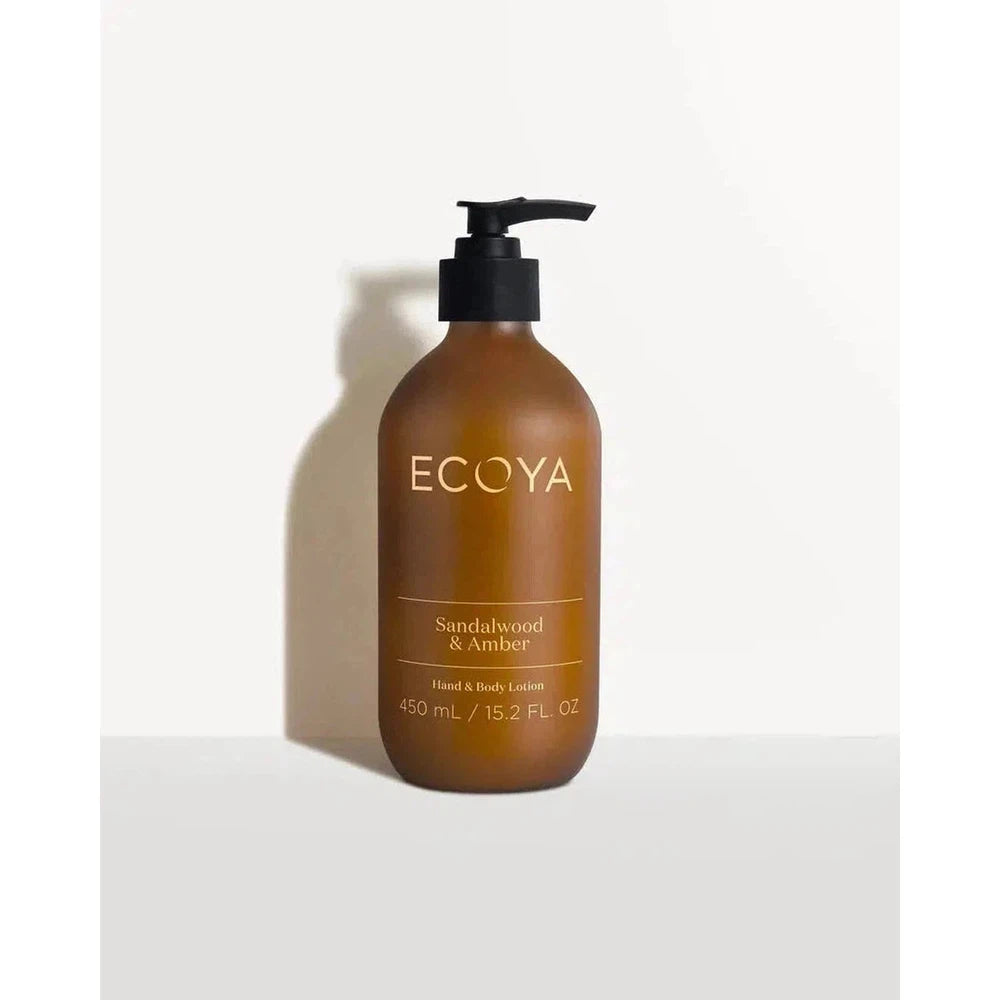 Sandalwood and Amber Hand and Body Lotion 450ml By Ecoya-Candles2go