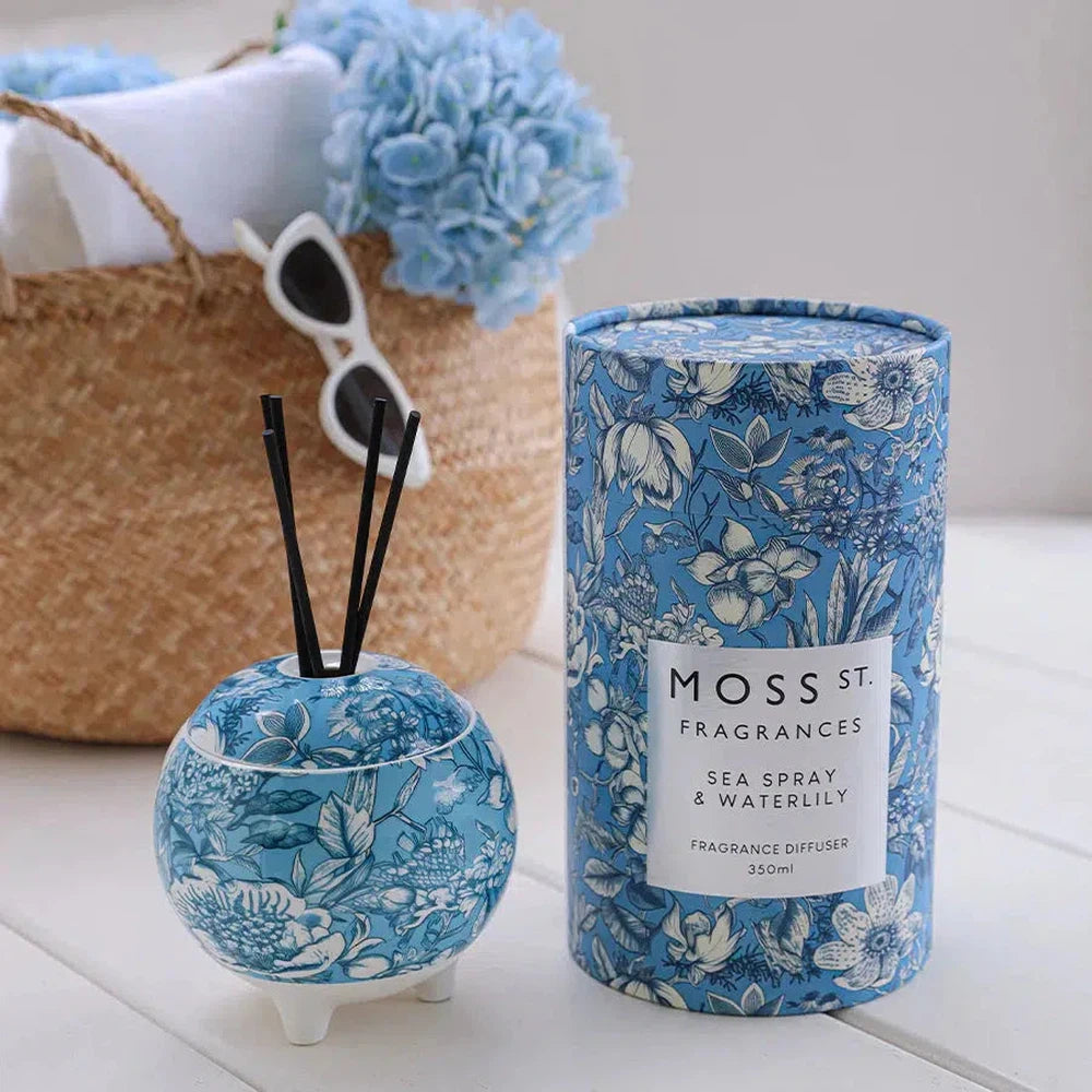 Sea Spray & Waterlily 350ml Ceramic Diffuser by Moss St Ceramics-Candles2go