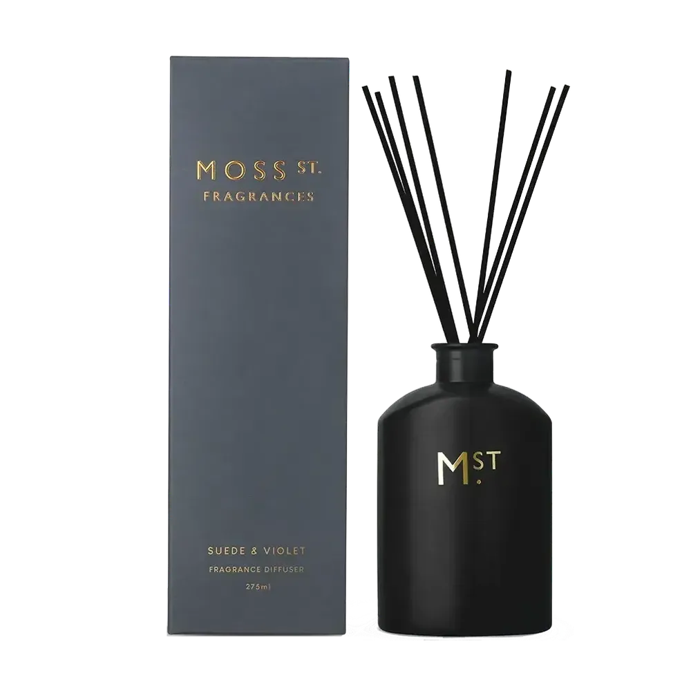 Suede and Violet 275ml Reed Diffuser by Moss St Fragrances-Candles2go