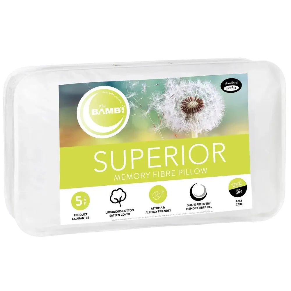 Superior Memory Fibre Pillow by Bambi-Candles2go