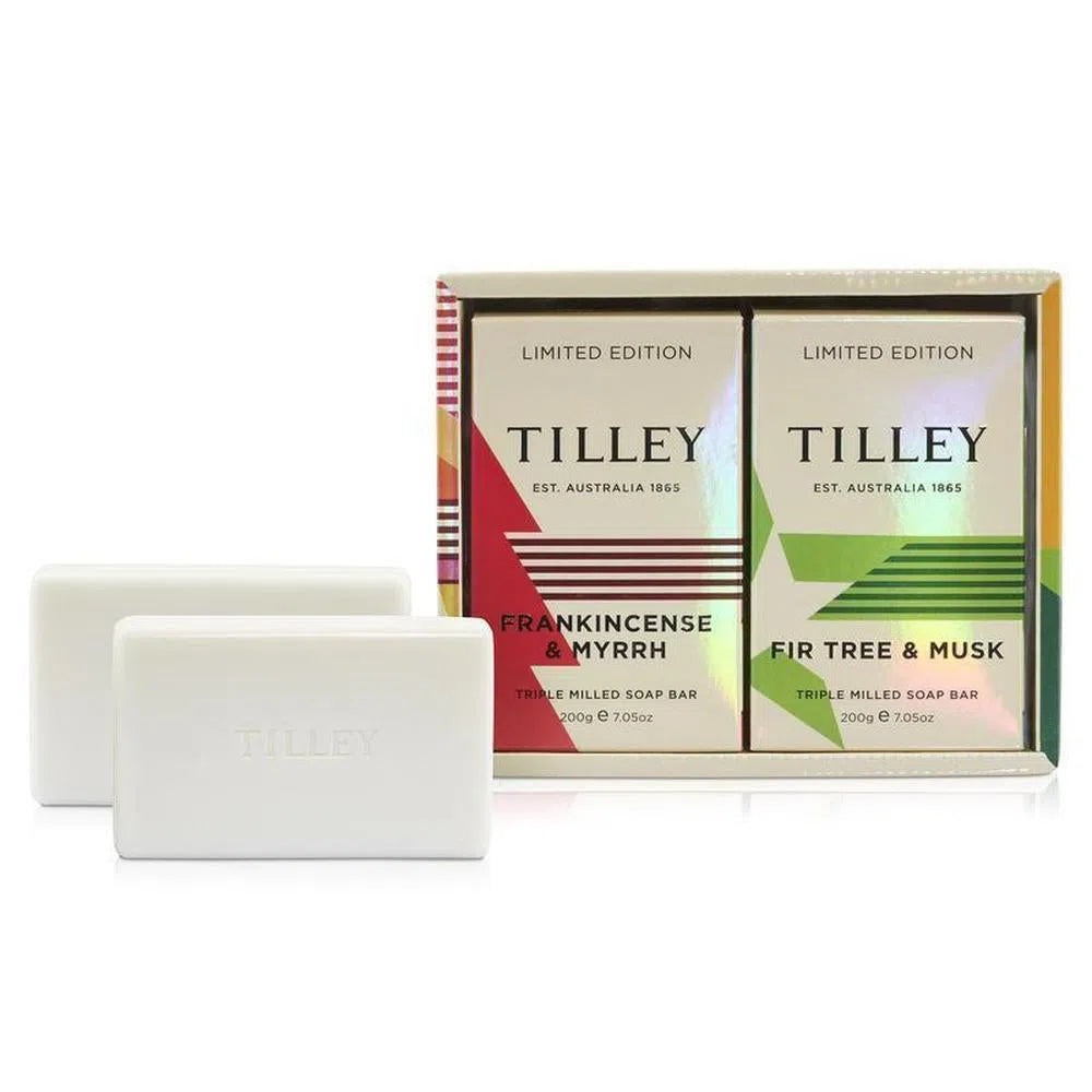 Tilley Australia Duo soap pack Frankincense Fir Tree and Musk-Candles2go