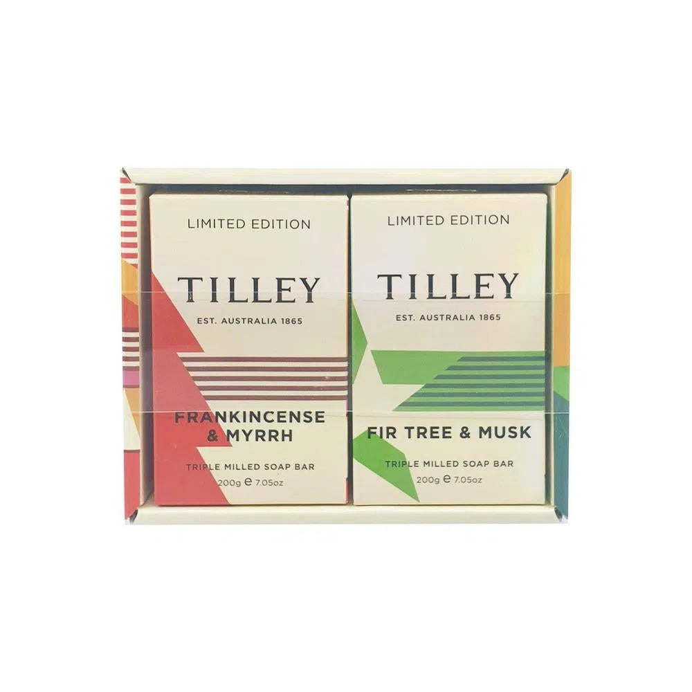 Tilley Australia Duo soap pack Frankincense Fir Tree and Musk-Candles2go