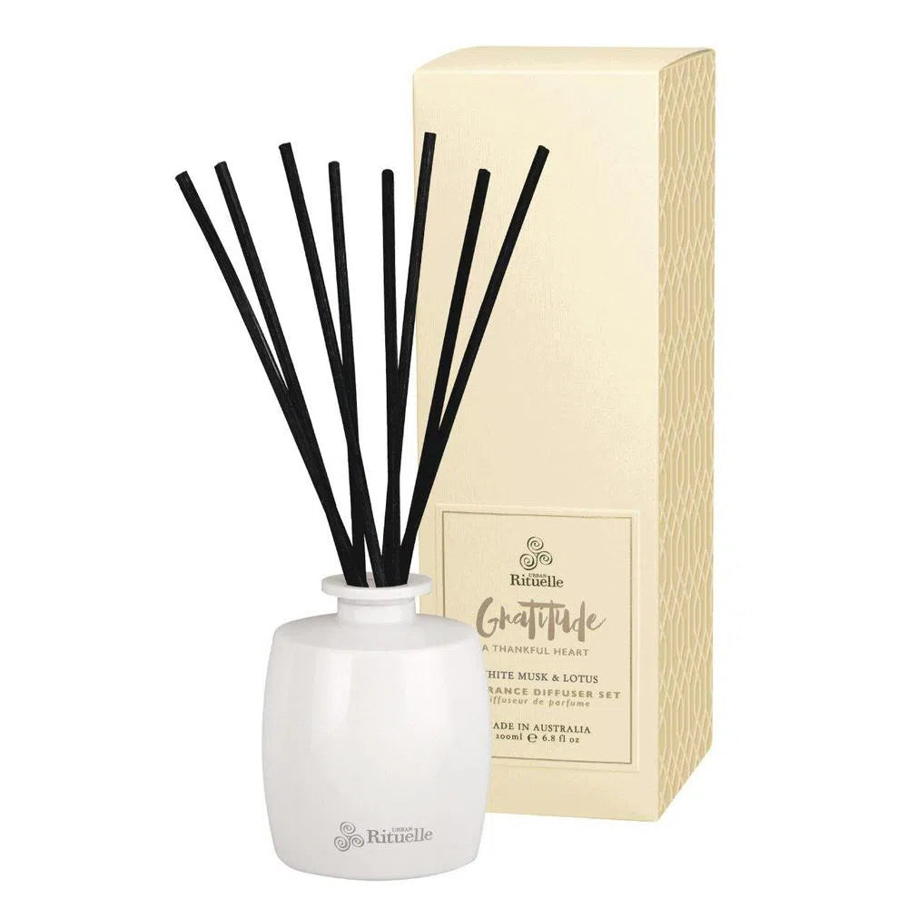 Urban Rituelle Gratitude White Musk and Lotus 200ml Diffuser-Candles2go