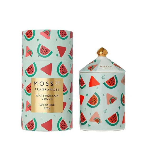 Watermelon 320g Candle by Moss St Ceramic-Candles2go