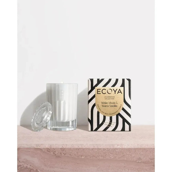 White Musk and Warm Vanilla 80g Celebration by Ecoya-Candles2go