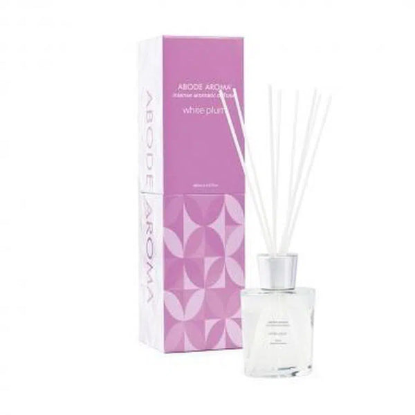 White Plum Hue Large 180ml by Abode Aroma runout stock-Candles2go