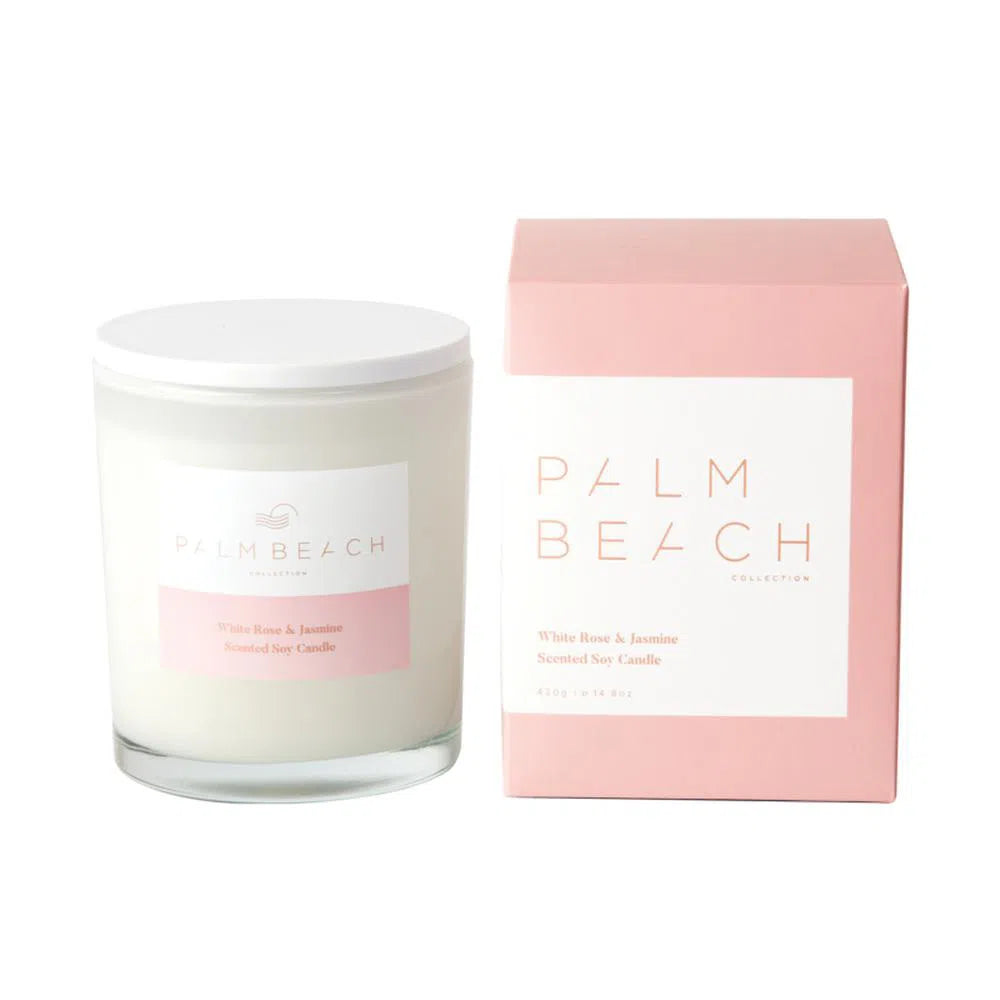 White Rose and Jasmine Candle 420g by Palm Beach-Candles2go