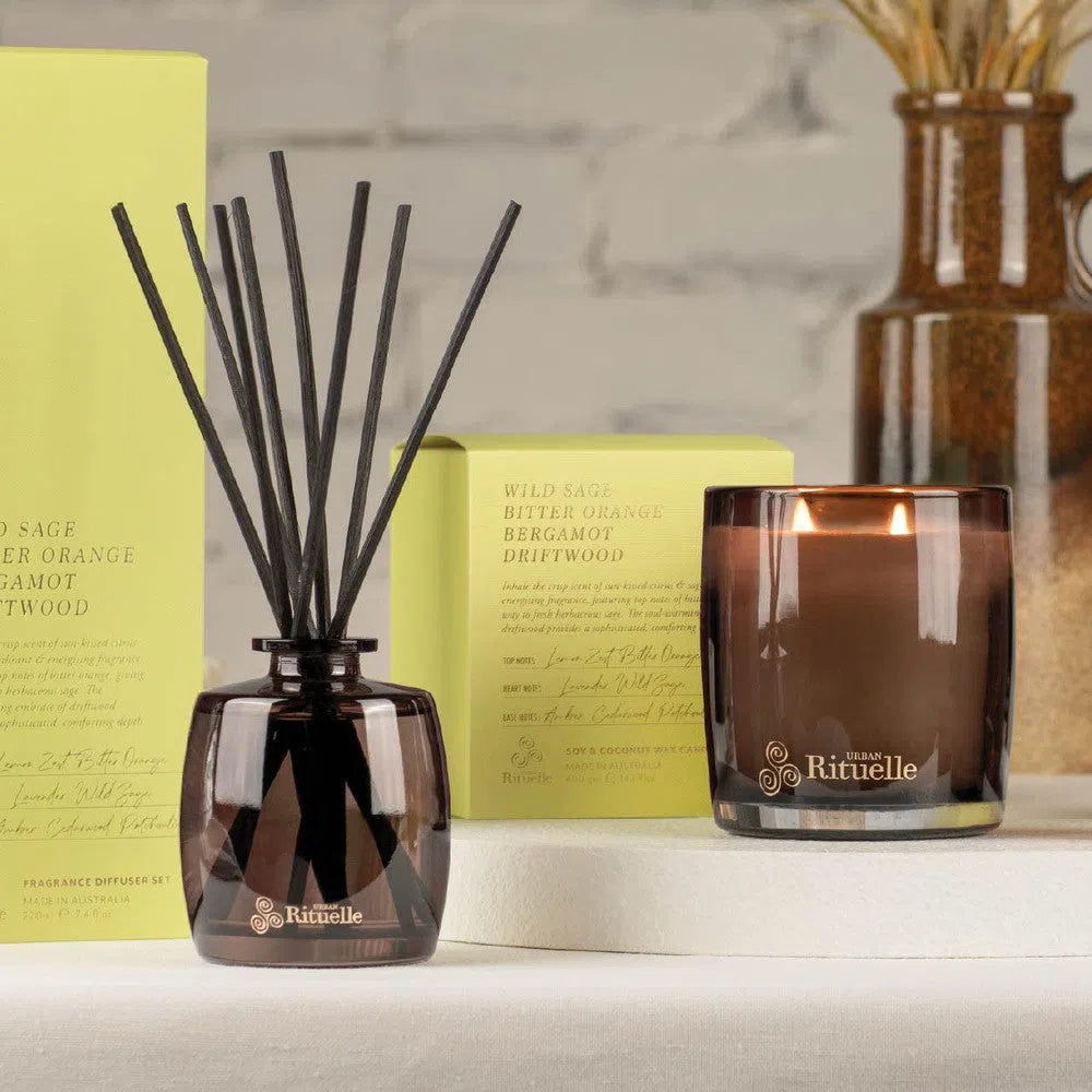 Wild Sage, Bitter Orange, Bergamot and Driftwood 220ml Diffuser by Urban Rituelle-Candles2go